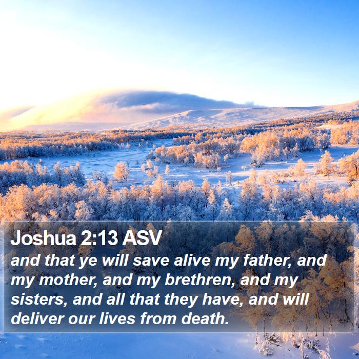 Joshua 2:13 ASV Bible Study