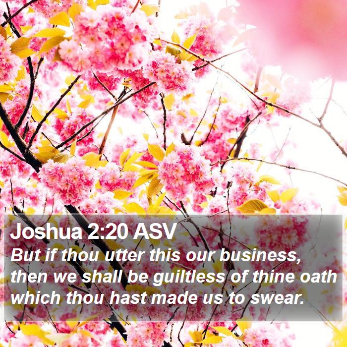 Joshua 2:20 ASV Bible Study