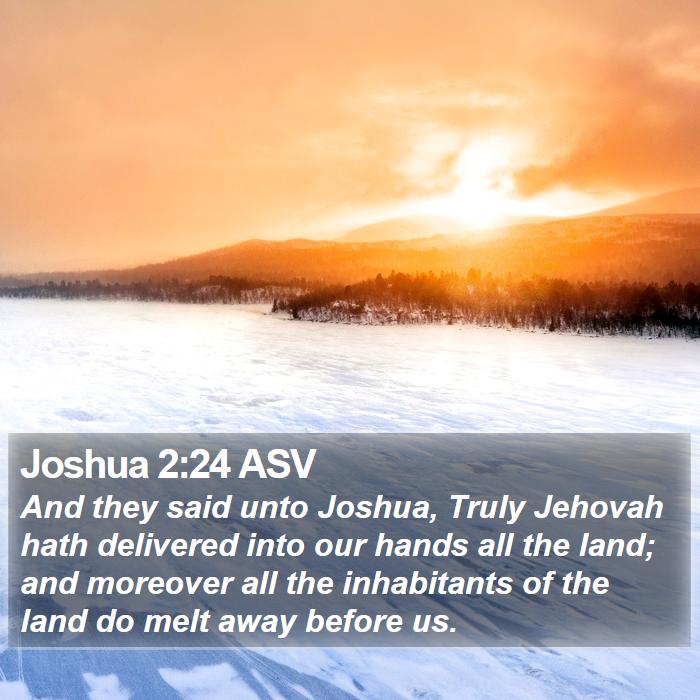 Joshua 2:24 ASV Bible Study