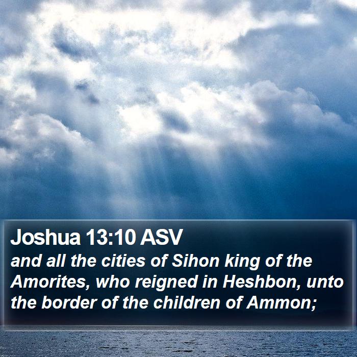 Joshua 13:10 ASV Bible Study