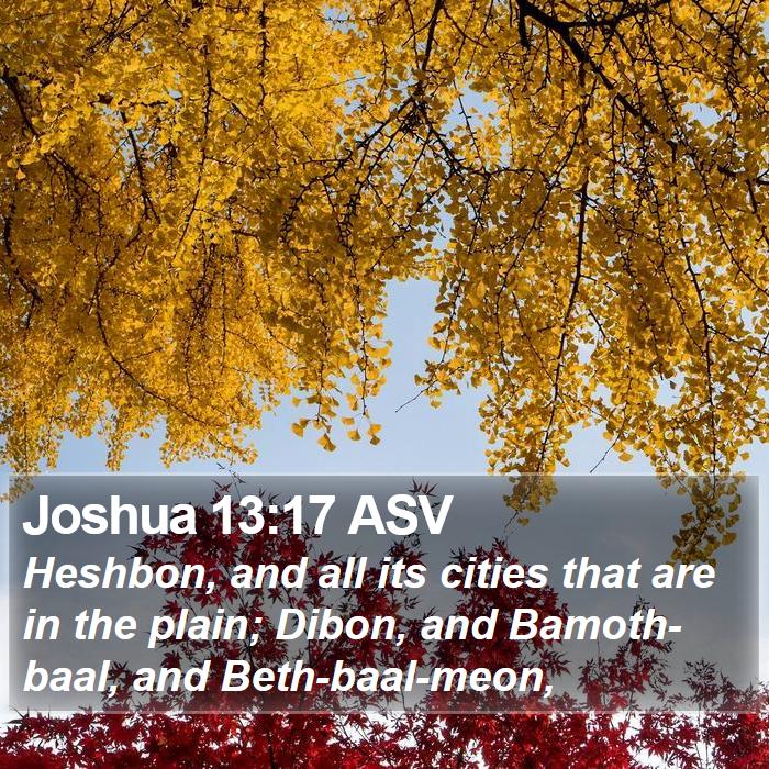 Joshua 13:17 ASV Bible Study