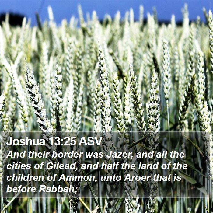 Joshua 13:25 ASV Bible Study