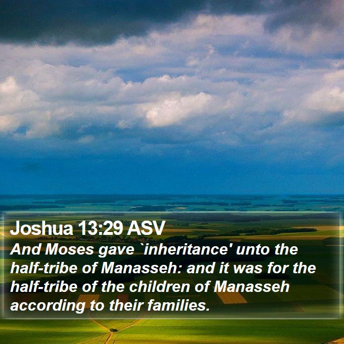 Joshua 13:29 ASV Bible Study