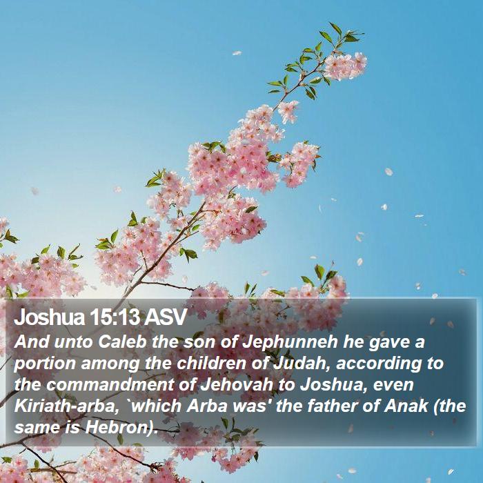 Joshua 15:13 ASV Bible Study