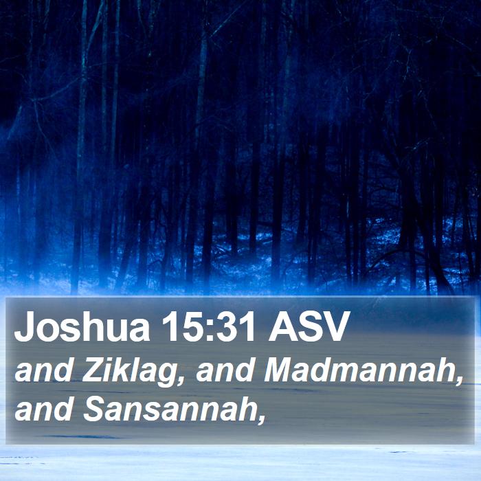 Joshua 15:31 ASV Bible Study