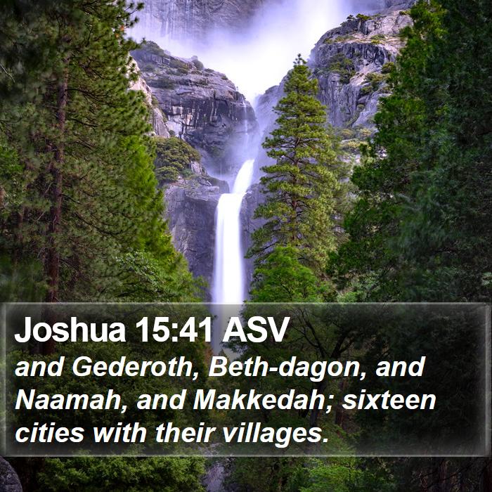 Joshua 15:41 ASV Bible Study