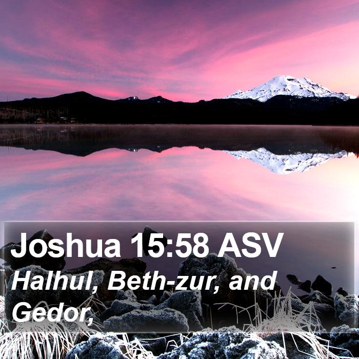 Joshua 15:58 ASV Bible Study