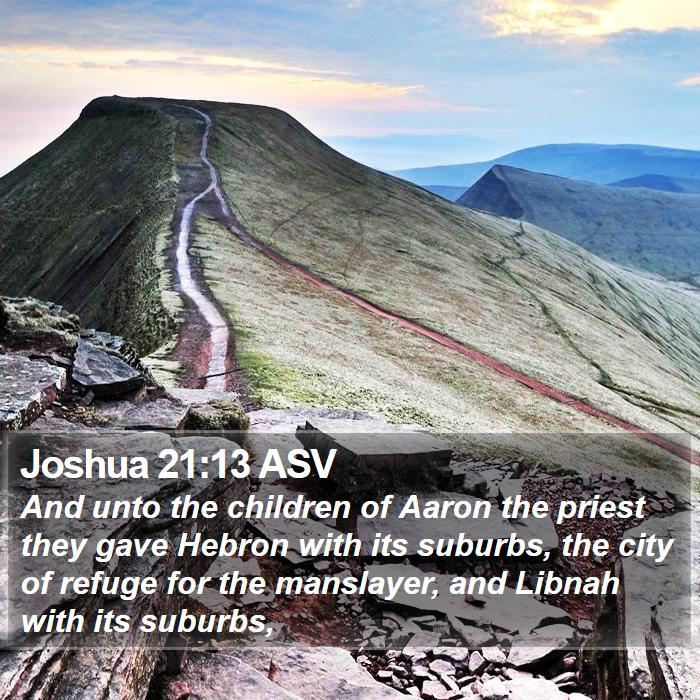 Joshua 21:13 ASV Bible Study