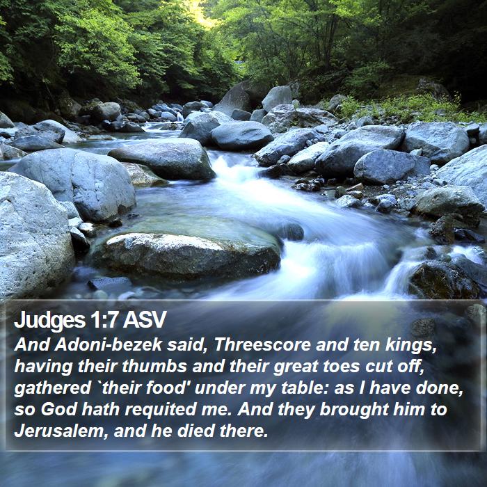 Judges 1:7 ASV Bible Study