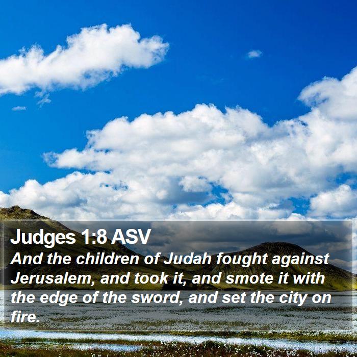 Judges 1:8 ASV Bible Study