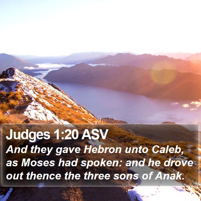 Judges 1:20 ASV Bible Study