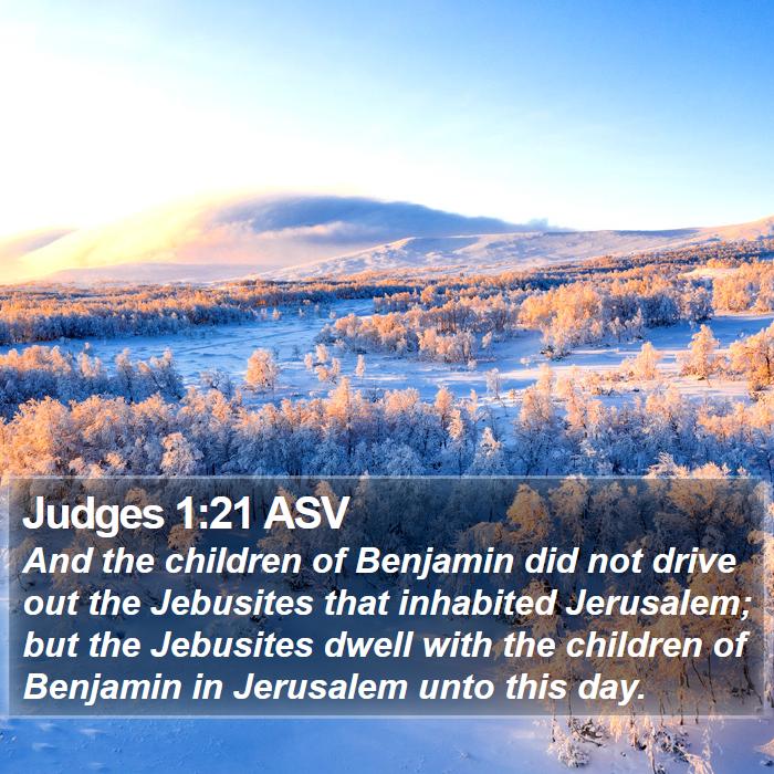 Judges 1:21 ASV Bible Study