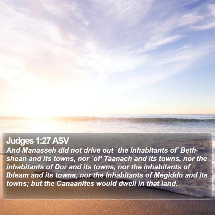 Judges 1:27 ASV Bible Study