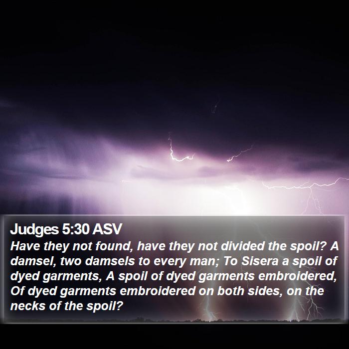 Judges 5:30 ASV Bible Study