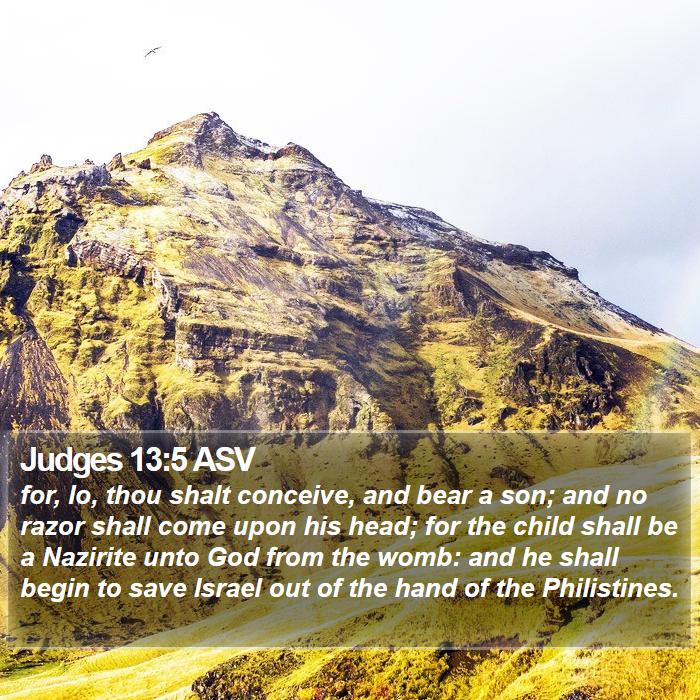 Judges 13:5 ASV Bible Study