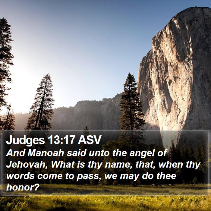 Judges 13:17 ASV Bible Study