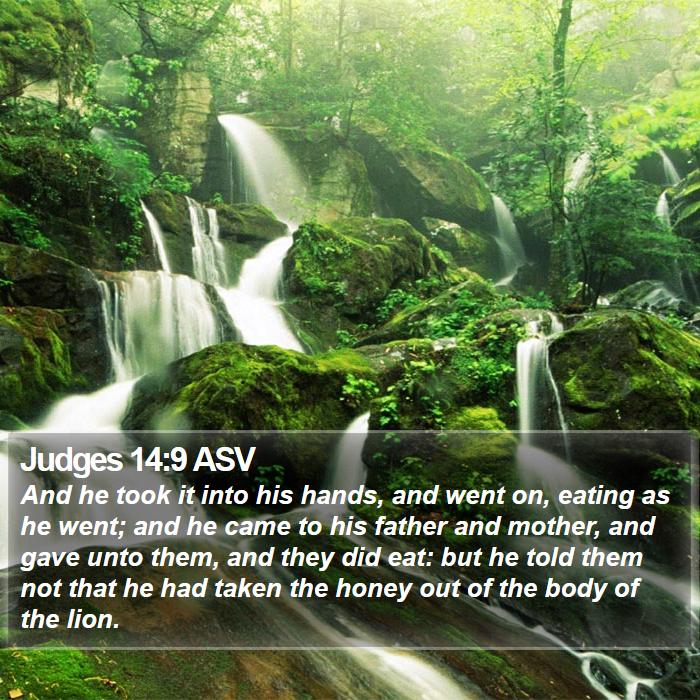 Judges 14:9 ASV Bible Study