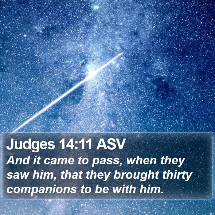 Judges 14:11 ASV Bible Study