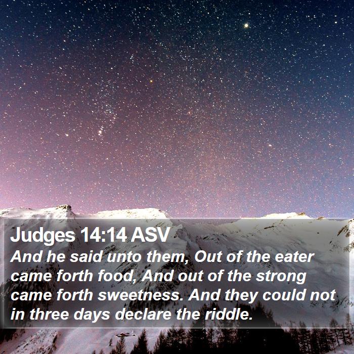 Judges 14:14 ASV Bible Study