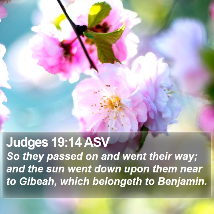 Judges 19:14 ASV Bible Study