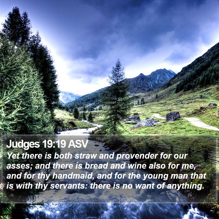 Judges 19:19 ASV Bible Study