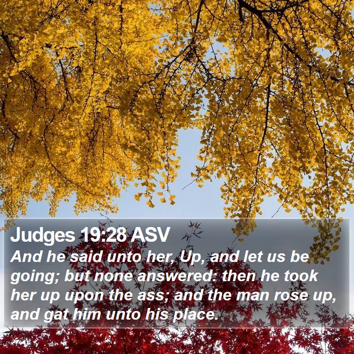 Judges 19:28 ASV Bible Study