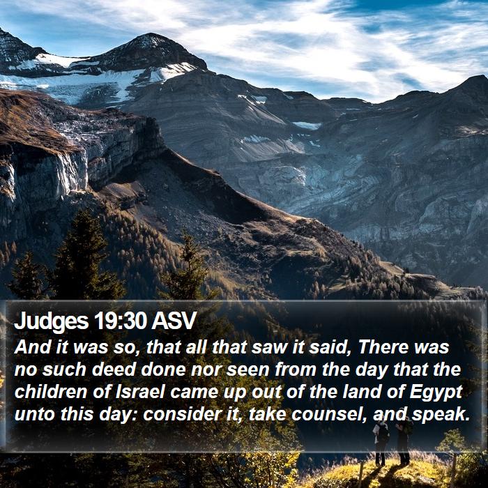 Judges 19:30 ASV Bible Study