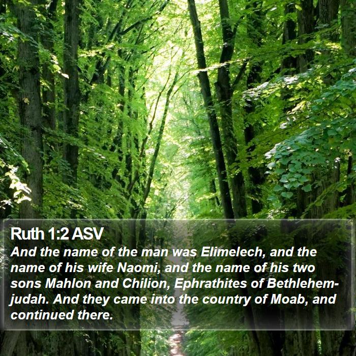 Ruth 1:2 ASV Bible Study