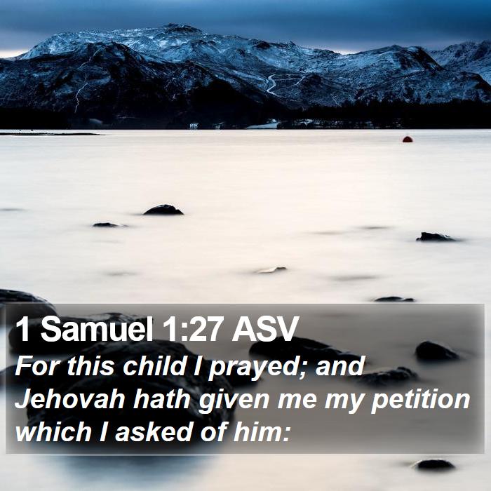 1 Samuel 1:27 ASV Bible Study