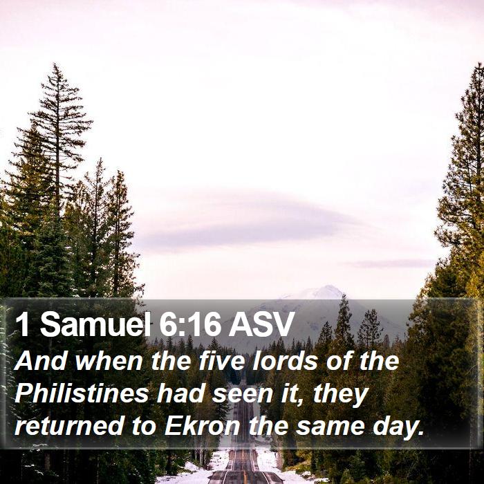 1 Samuel 6:16 ASV Bible Study