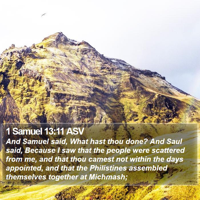 1 Samuel 13:11 ASV Bible Study