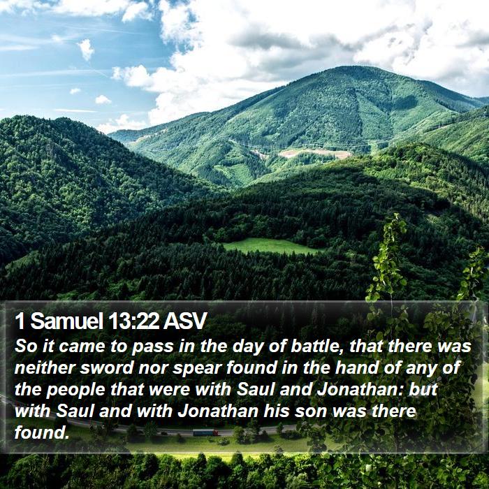 1 Samuel 13:22 ASV Bible Study