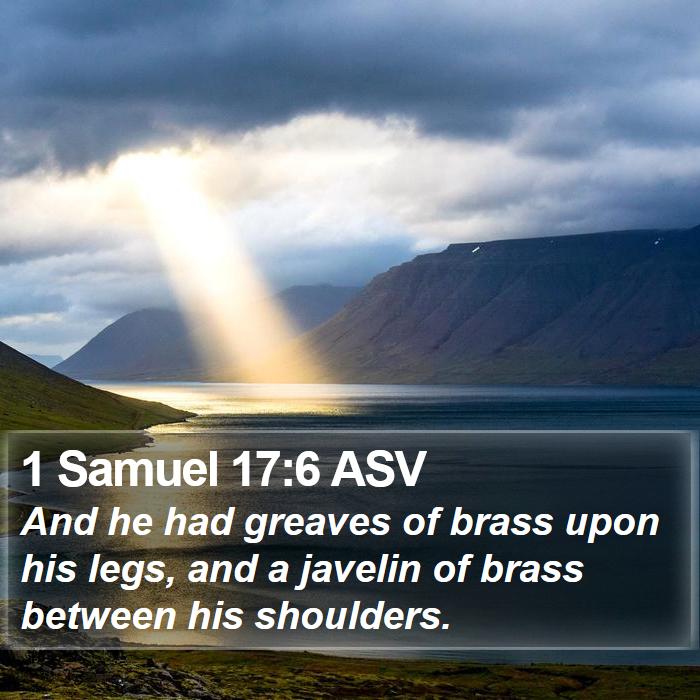 1 Samuel 17:6 ASV Bible Study