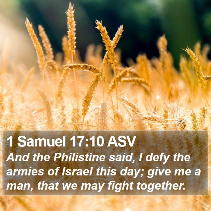 1 Samuel 17:10 ASV Bible Study