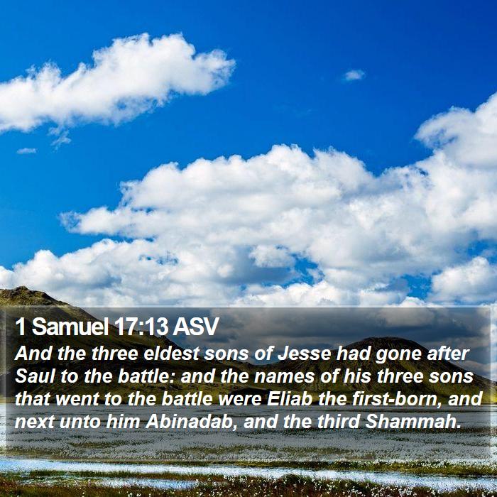 1 Samuel 17:13 ASV Bible Study