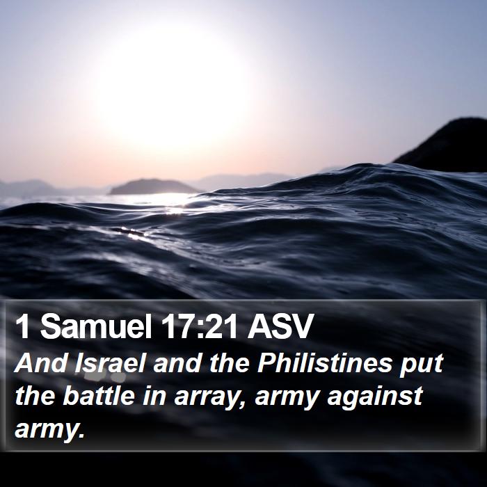 1 Samuel 17:21 ASV Bible Study