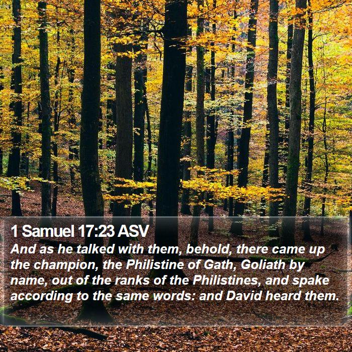 1 Samuel 17:23 ASV Bible Study