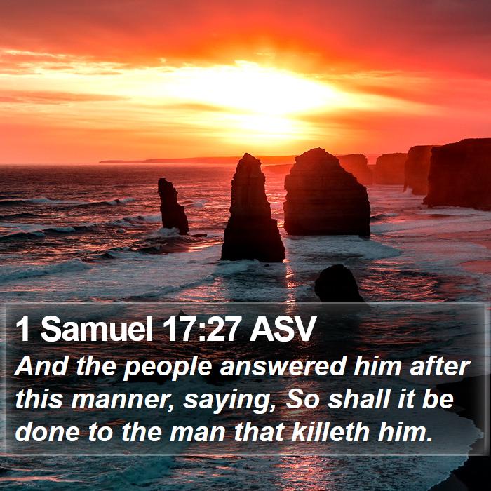 1 Samuel 17:27 ASV Bible Study