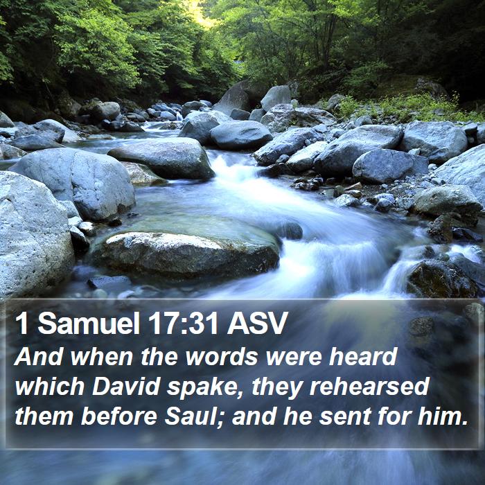 1 Samuel 17:31 ASV Bible Study