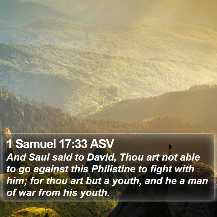 1 Samuel 17:33 ASV Bible Study