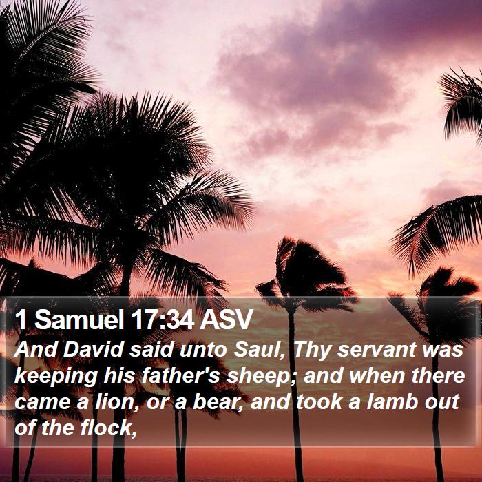 1 Samuel 17:34 ASV Bible Study