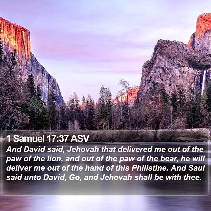 1 Samuel 17:37 ASV Bible Study