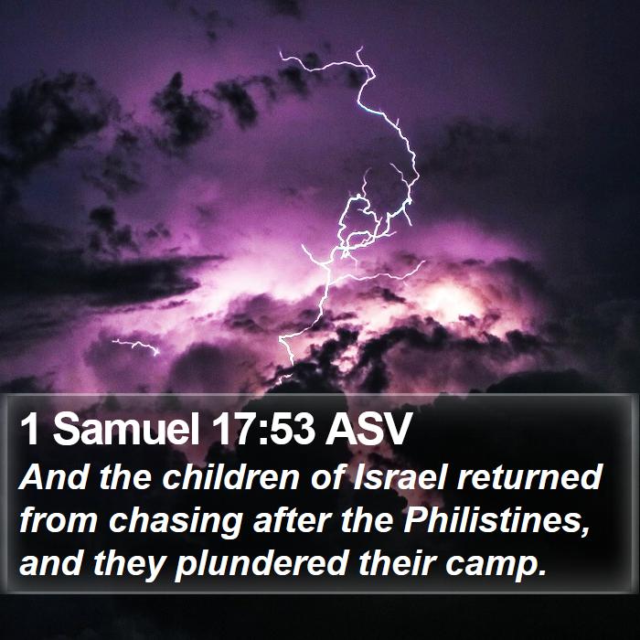 1 Samuel 17:53 ASV Bible Study