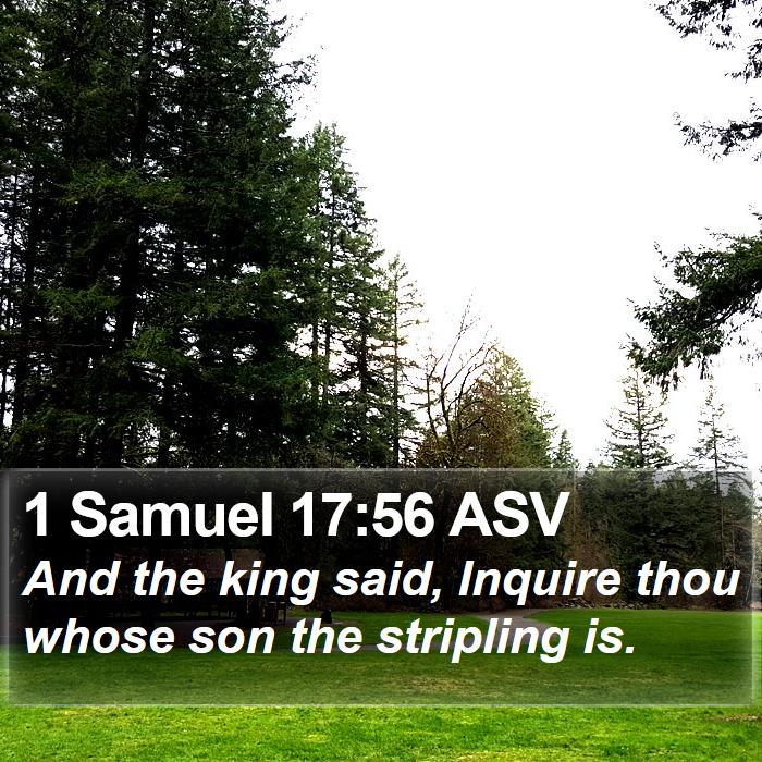 1 Samuel 17:56 ASV Bible Study