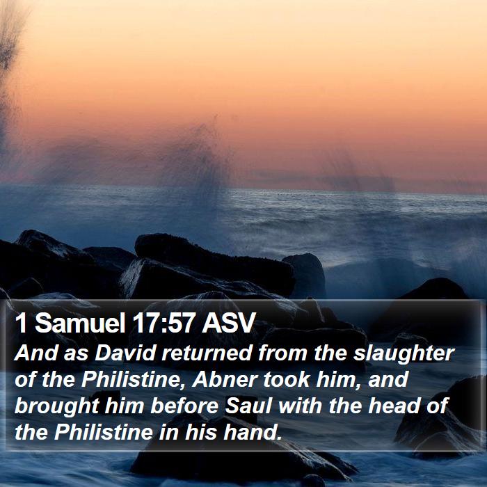 1 Samuel 17:57 ASV Bible Study