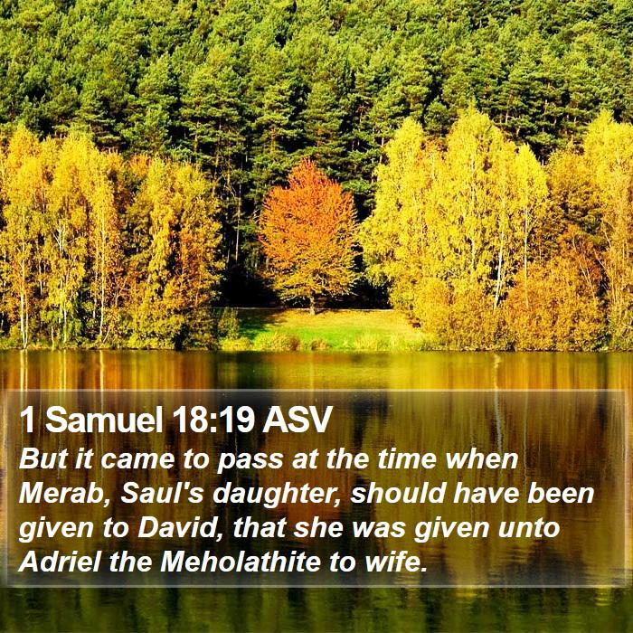 1 Samuel 18:19 ASV Bible Study