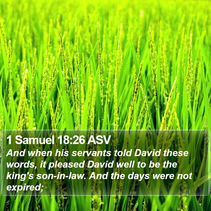 1 Samuel 18:26 ASV Bible Study