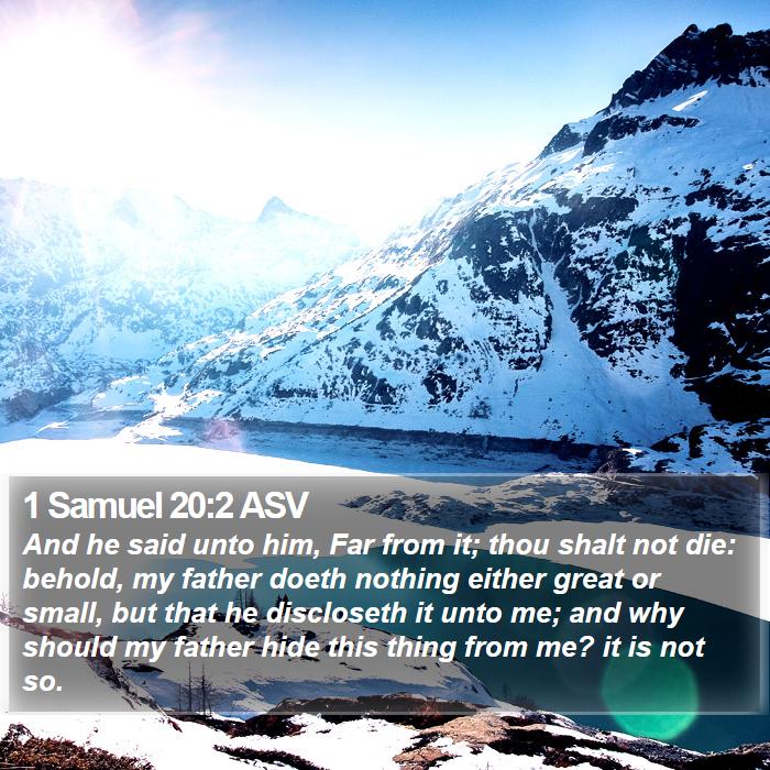 1 Samuel 20:2 ASV Bible Study