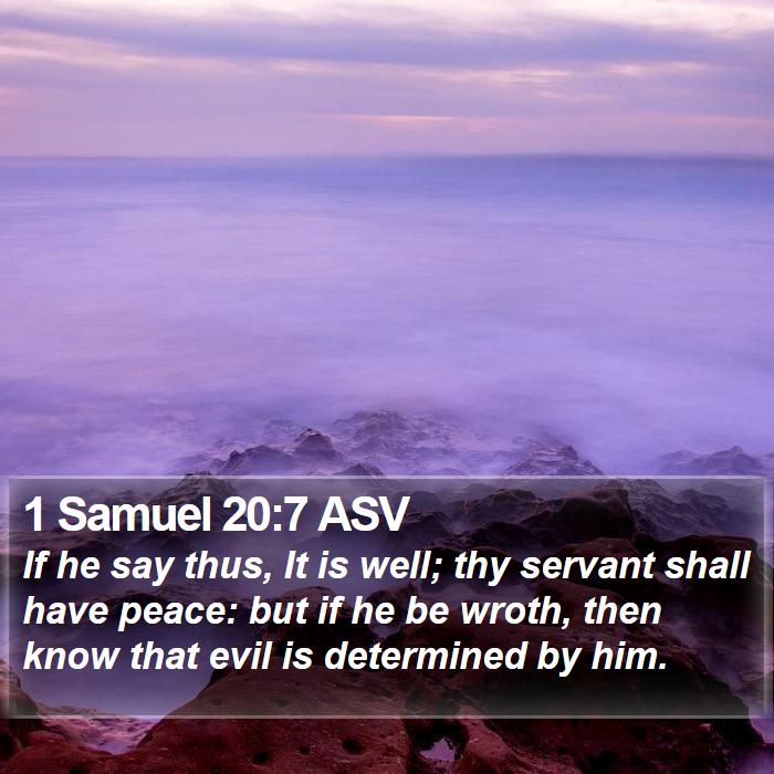 1 Samuel 20:7 ASV Bible Study