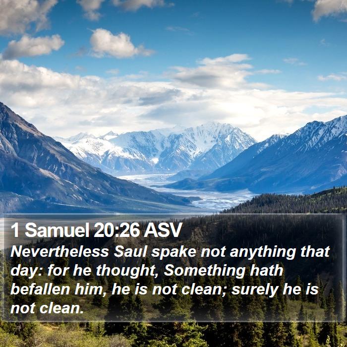 1 Samuel 20:26 ASV Bible Study